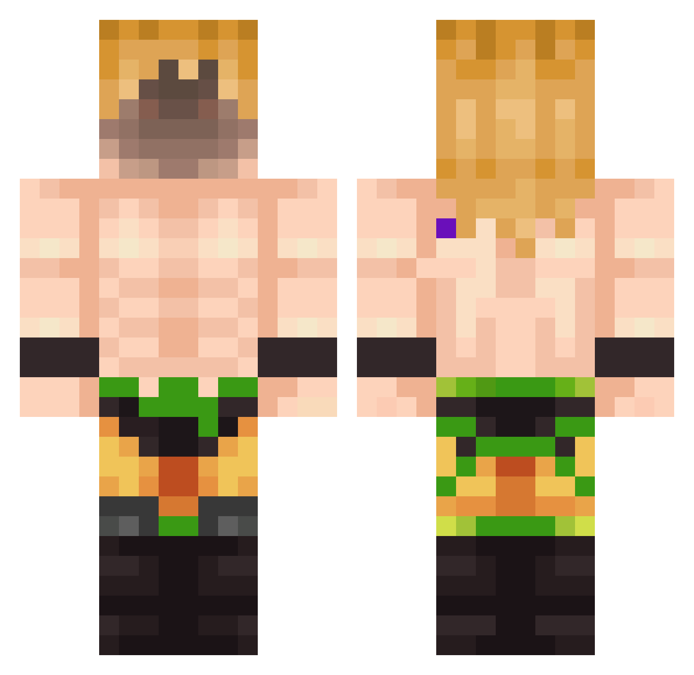 Angel_Synergia Minecraft skin, front and back view