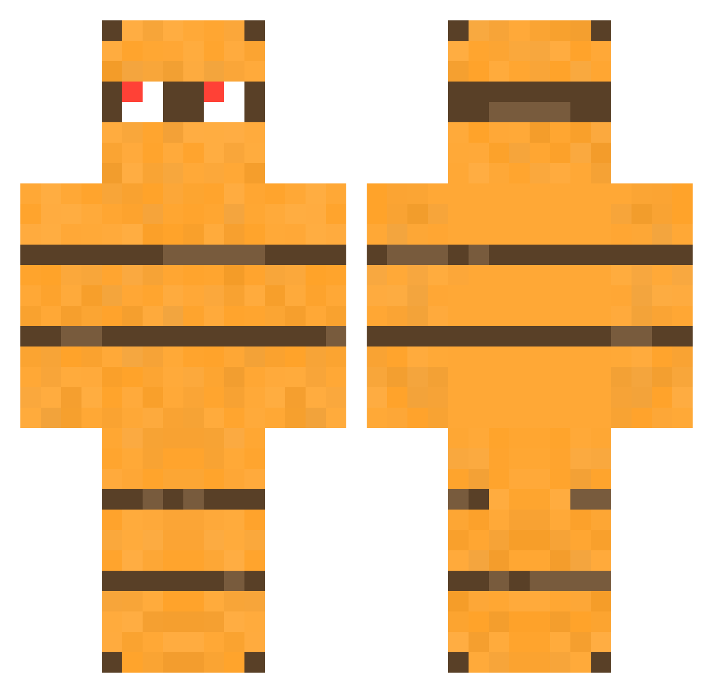 Korwasson Minecraft skin, front and back view
