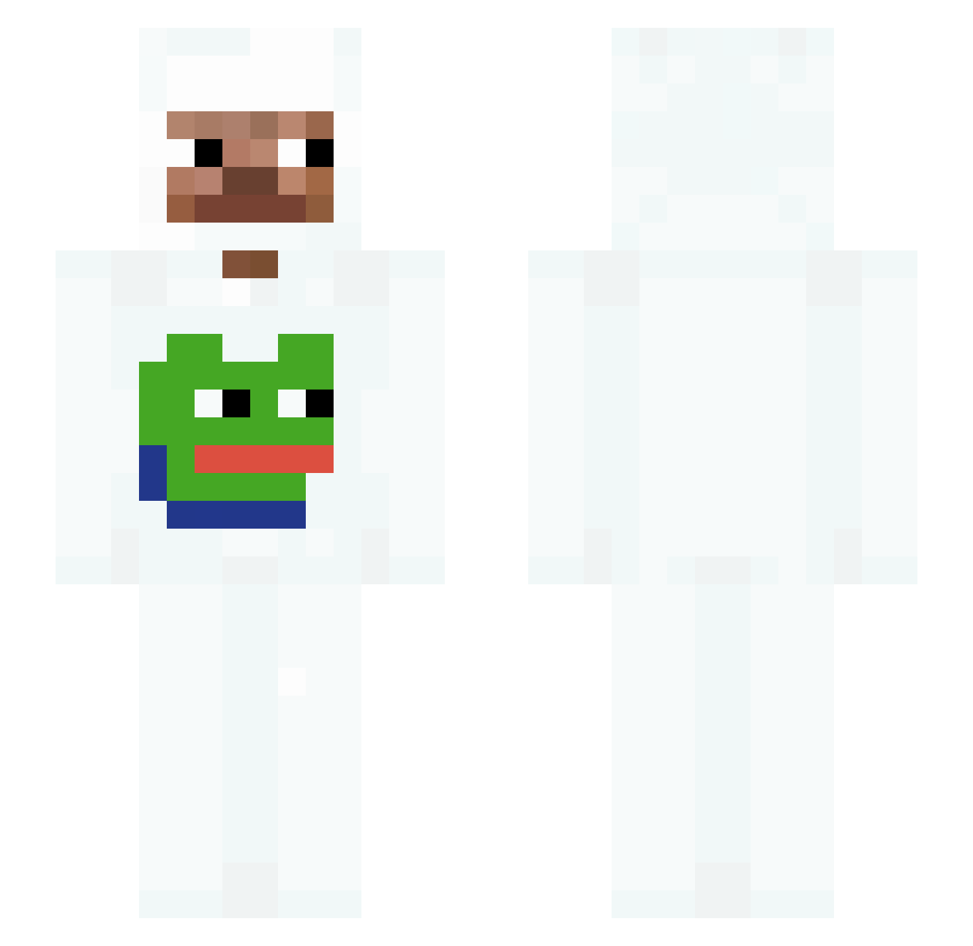 MyLitPepe Minecraft skin, front and back view