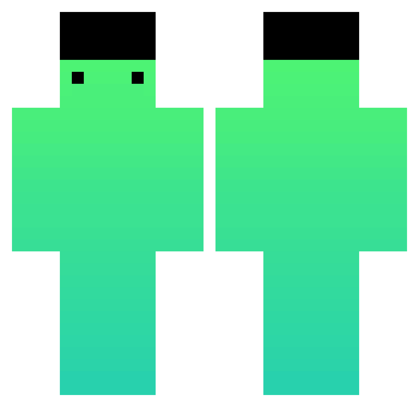 SafeRP Minecraft skin, front and back view