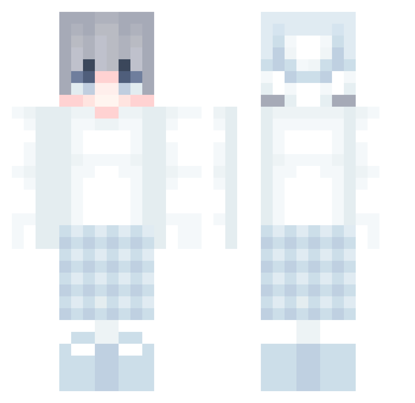 Yugaji Minecraft skin, front and back view