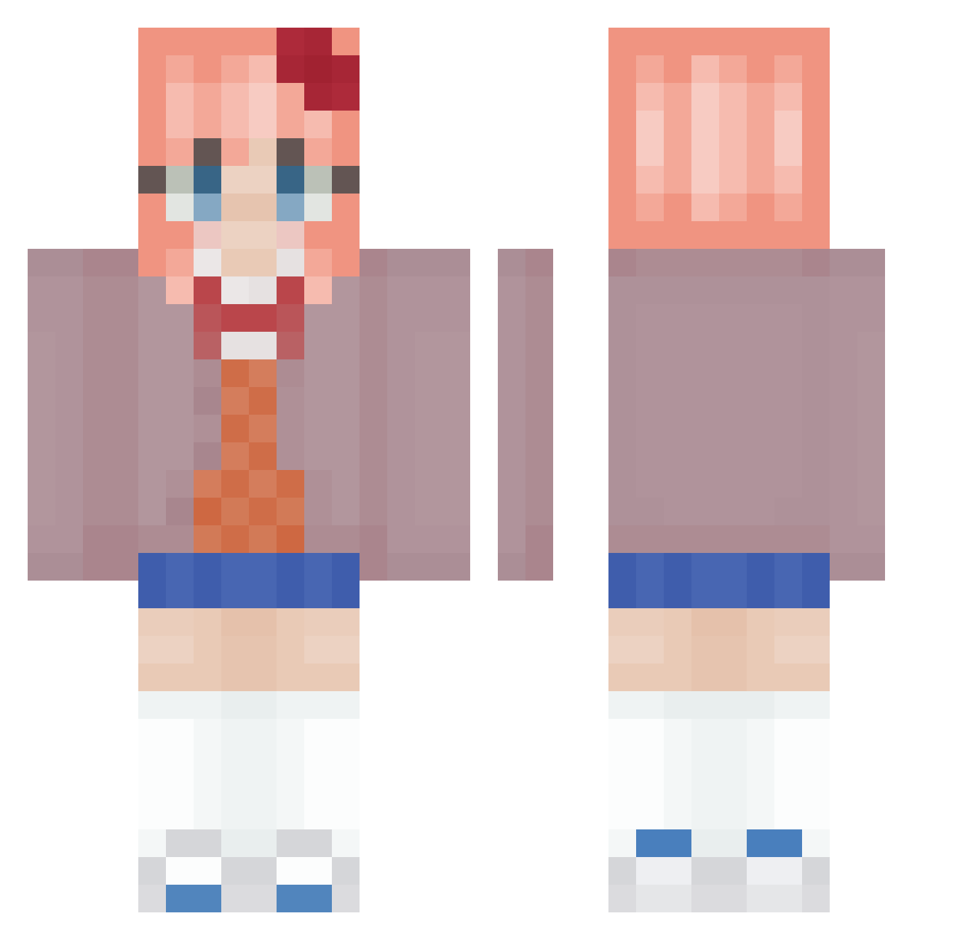 vvhatif Minecraft skin, front and back view