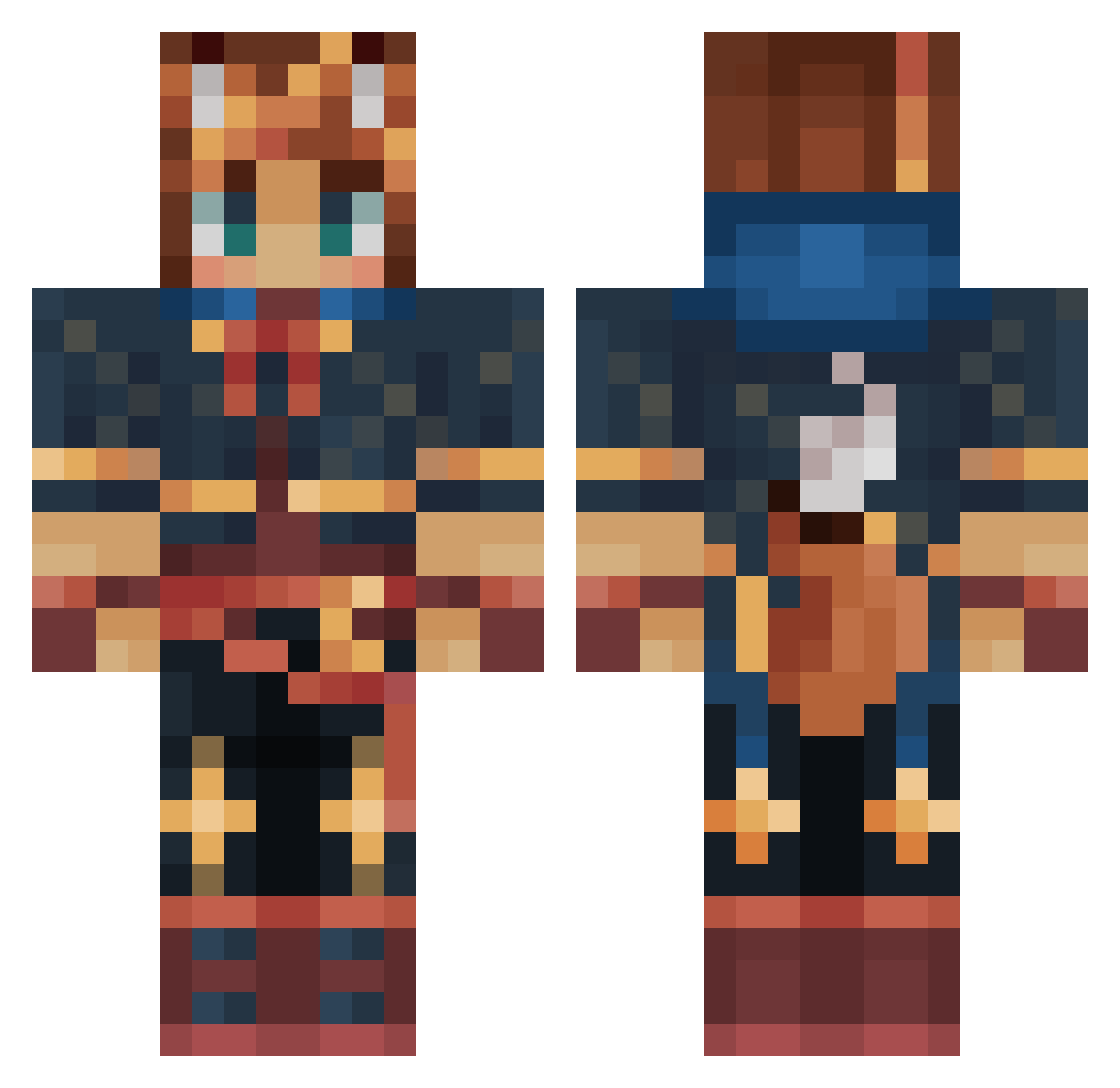 SchiggyLuc Minecraft skin, front and back view