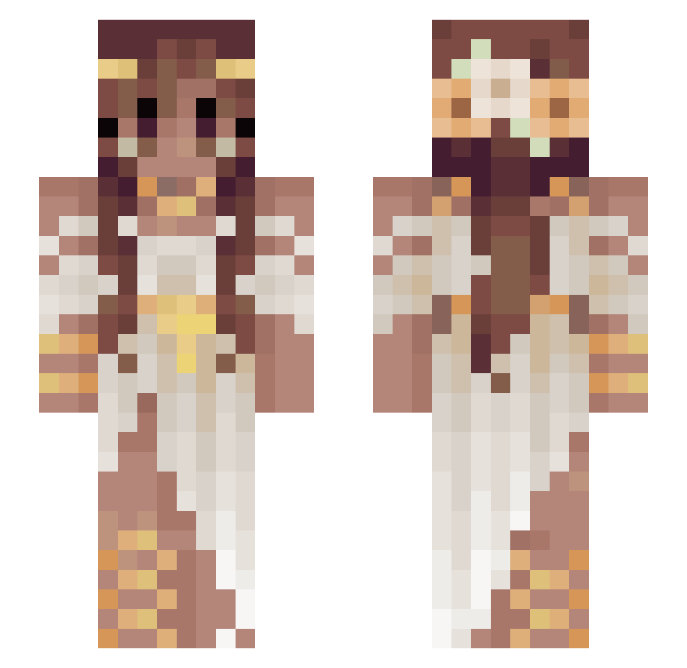 Brookster7 Minecraft skin, front and back view