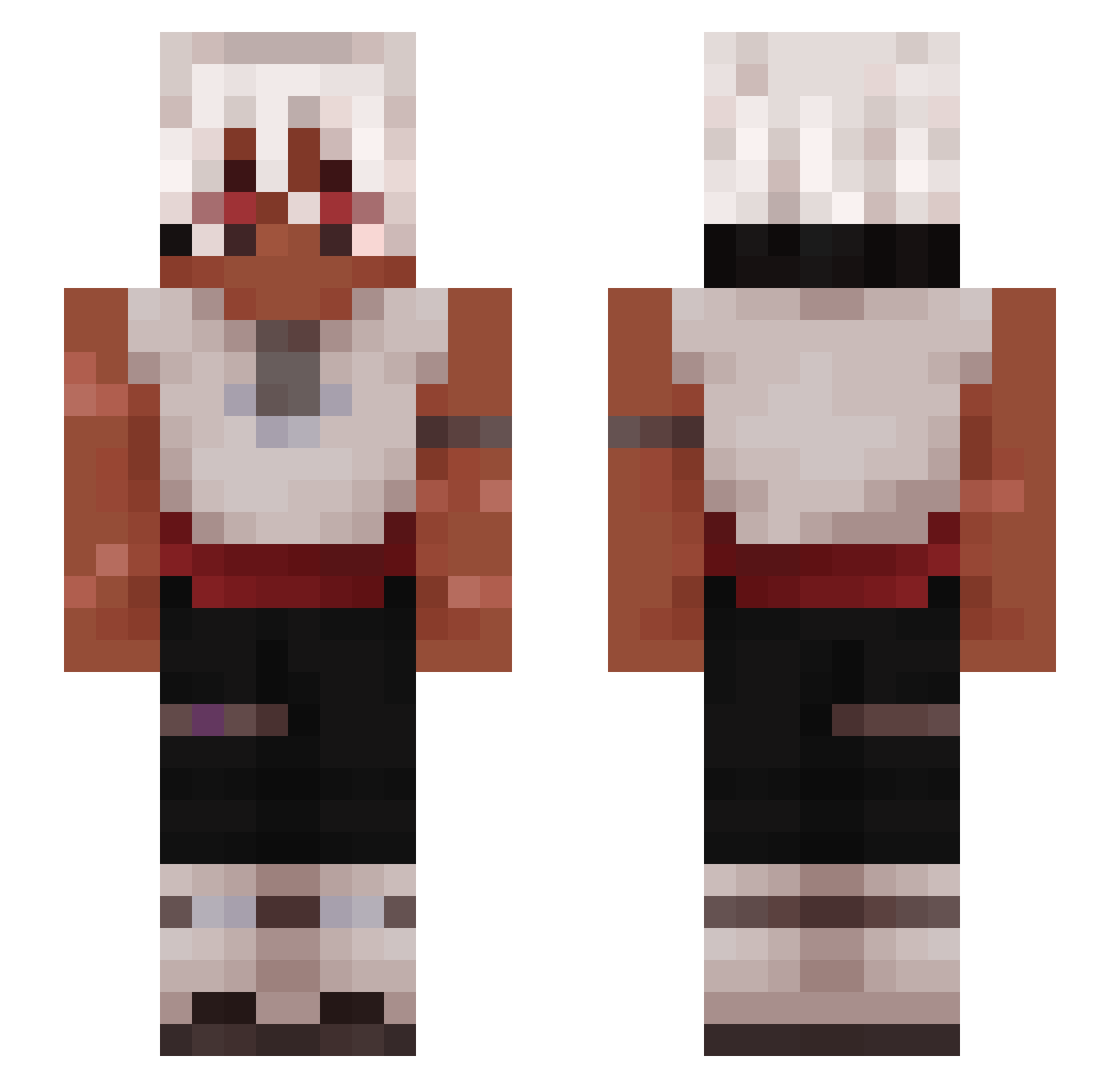 TolBun Minecraft skin, front and back view