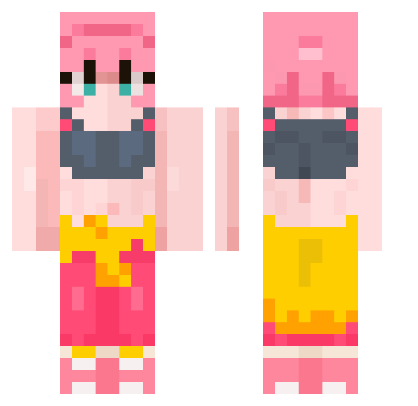 UNLIKELY_DEAD Minecraft skin, front and back view