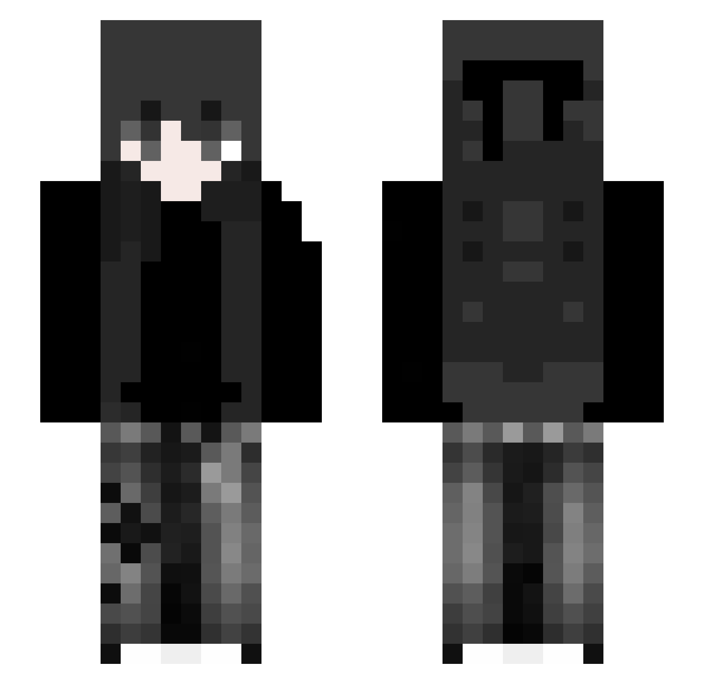 Valerwy Minecraft skin, front and back view