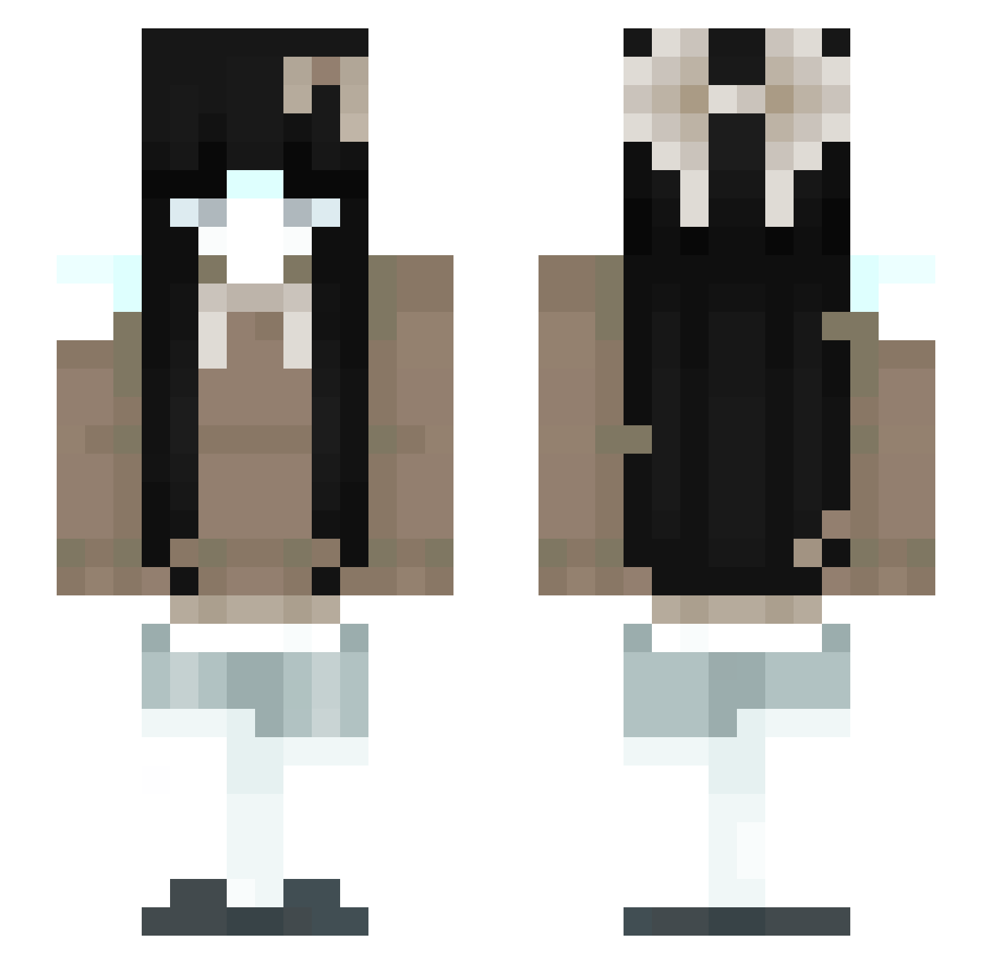 p6et Minecraft skin, front and back view