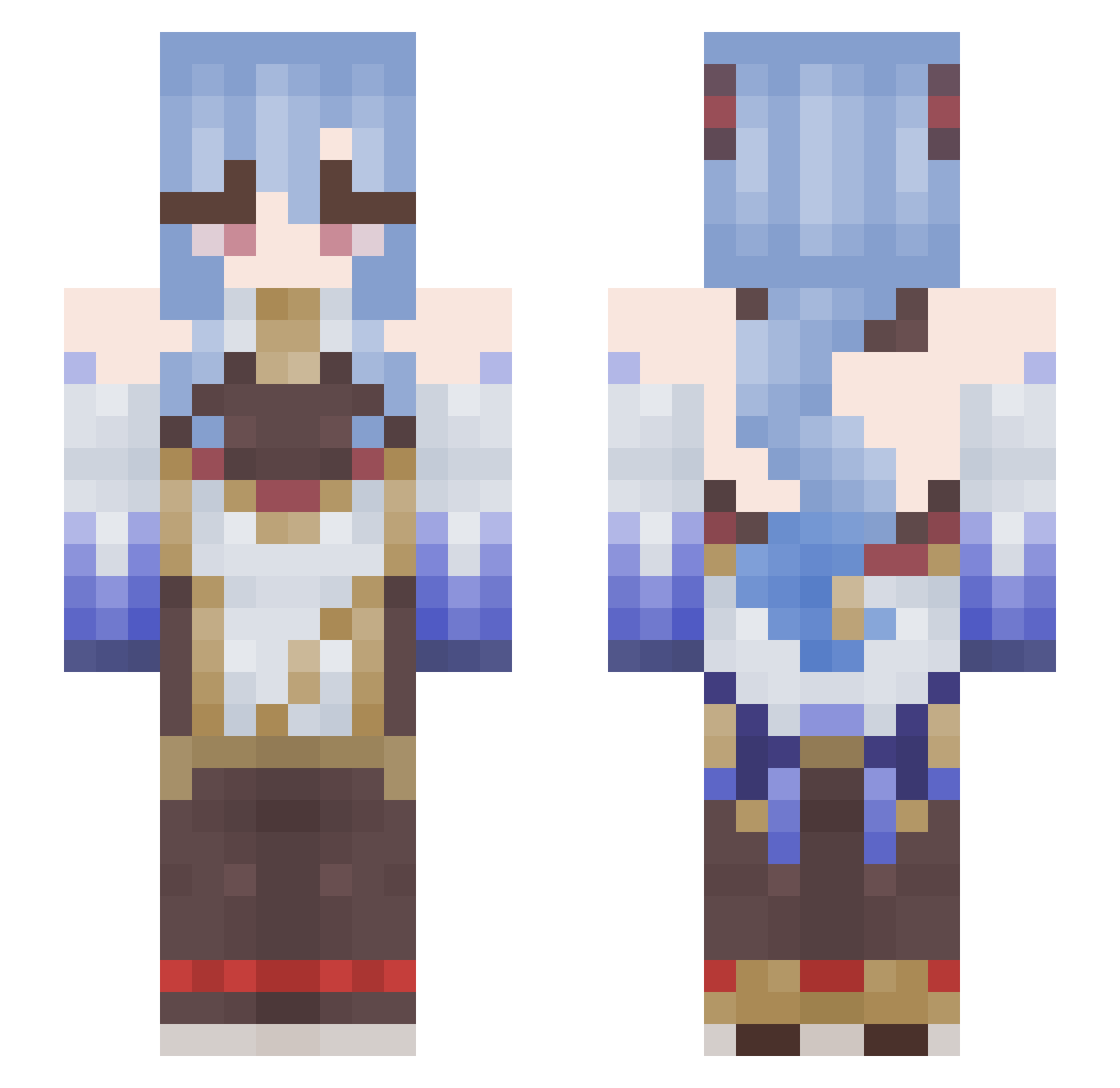 GH0RR3 Minecraft skin, front and back view