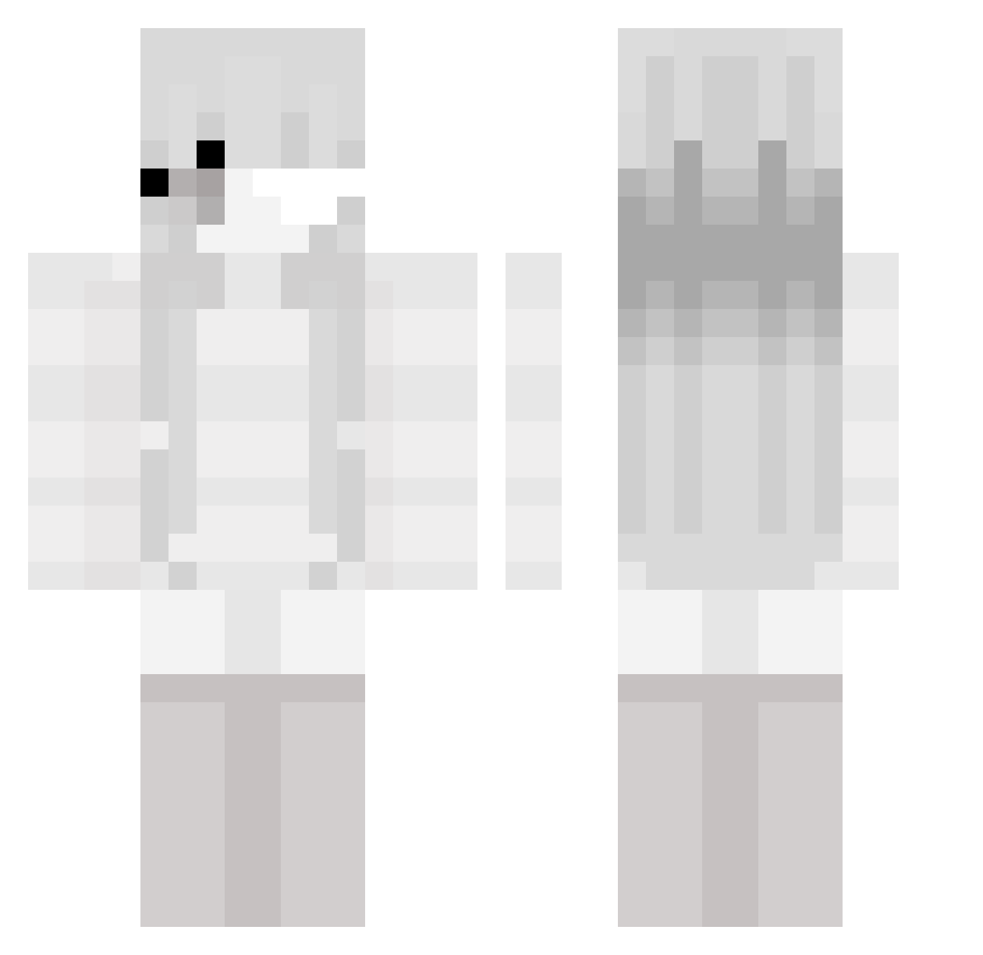 Herseyes Minecraft skin, front and back view