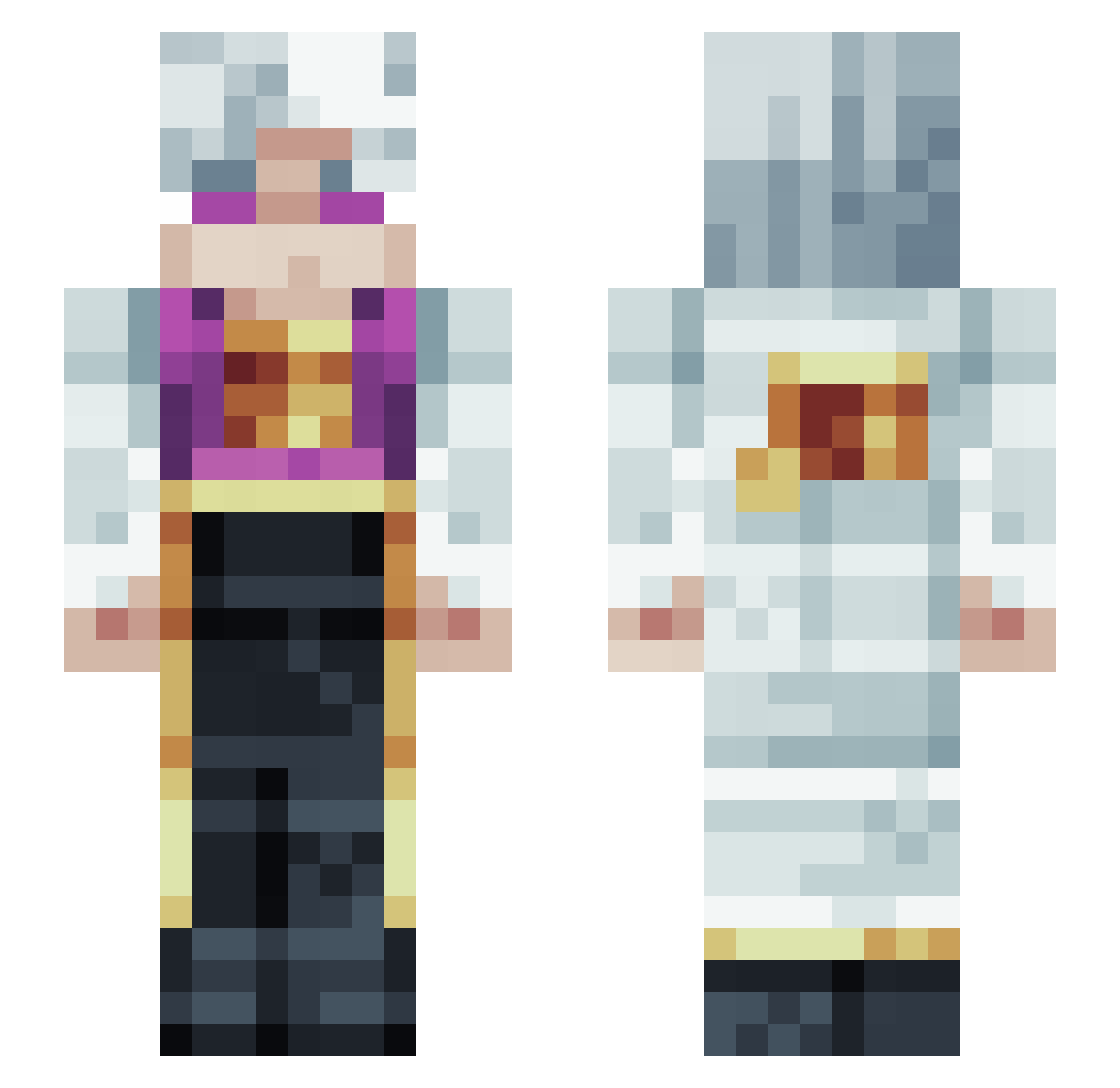 Korvuchek_ Minecraft skin, front and back view