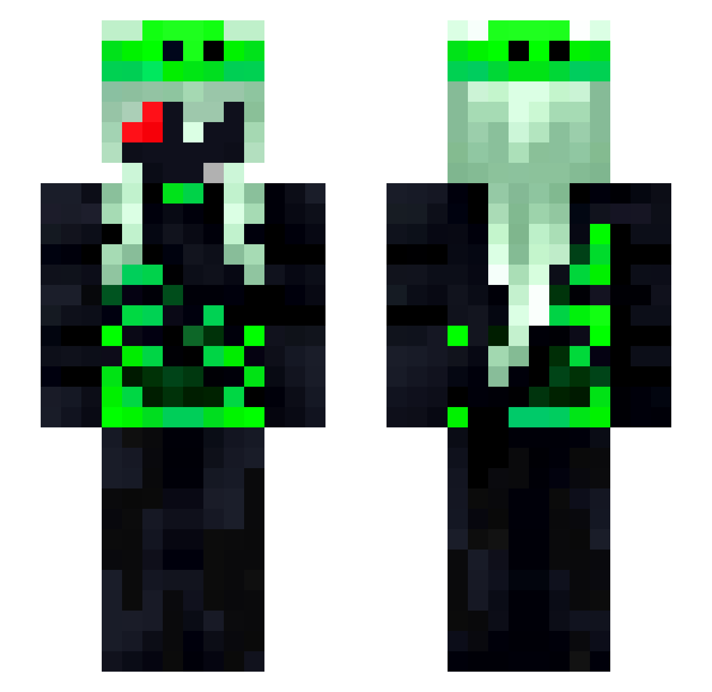 QueenFlowers Minecraft skin, front and back view