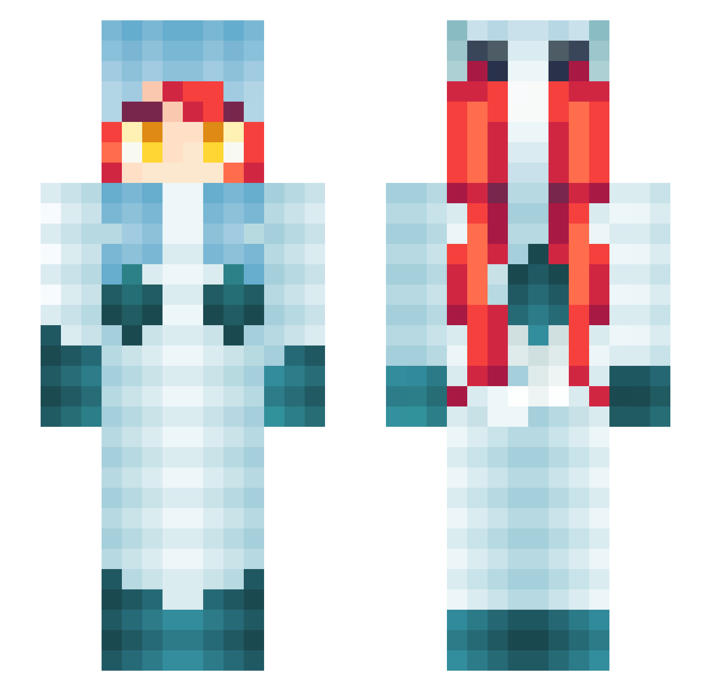 RustyRaspy Minecraft skin, front and back view