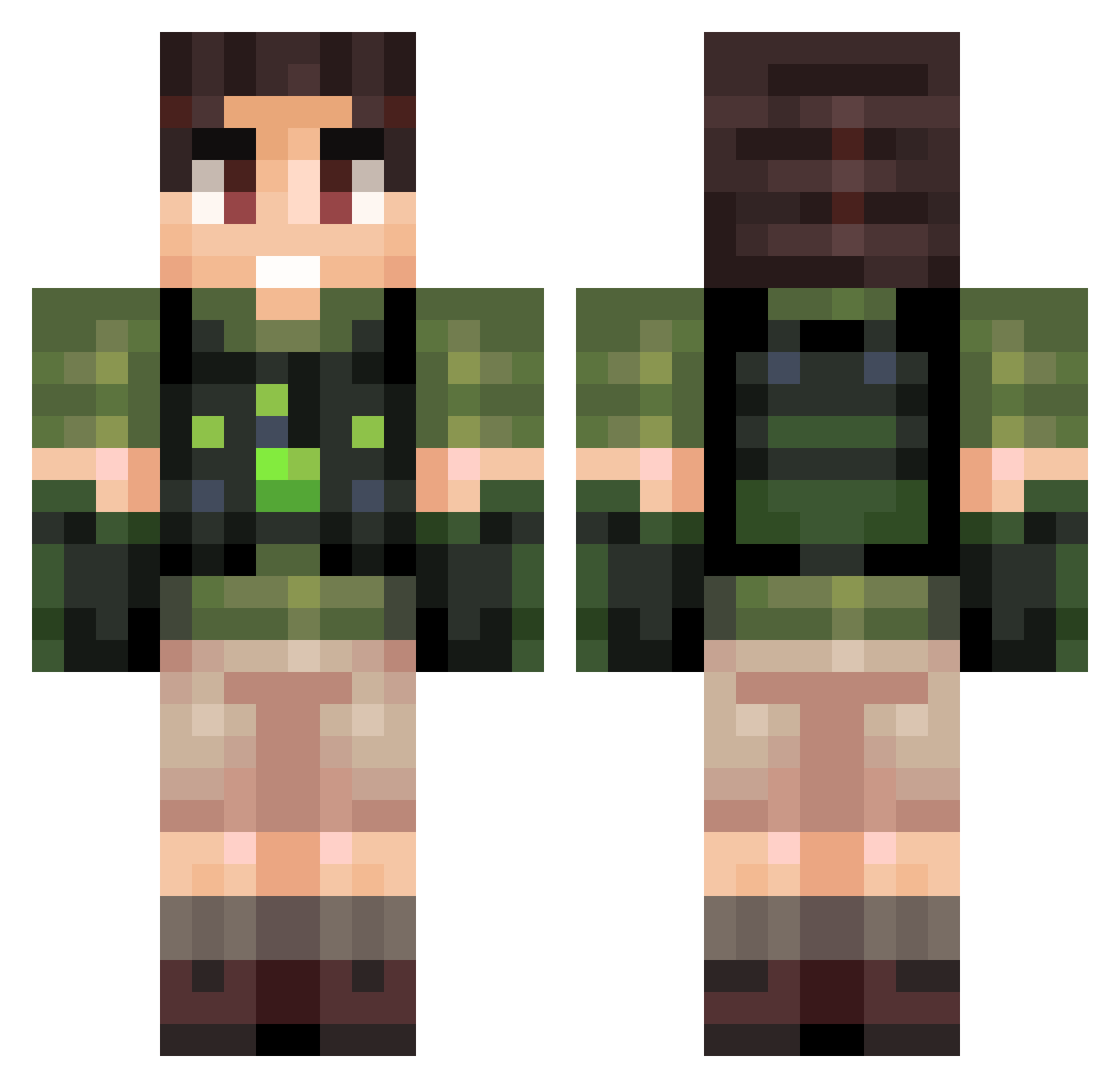 Emomatteo Minecraft skin, front and back view
