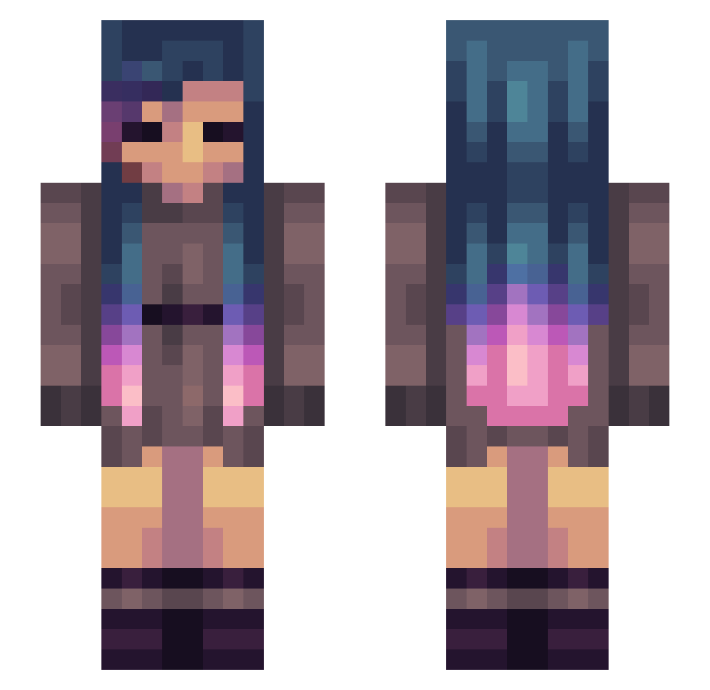 Sacramento Minecraft skin, front and back view