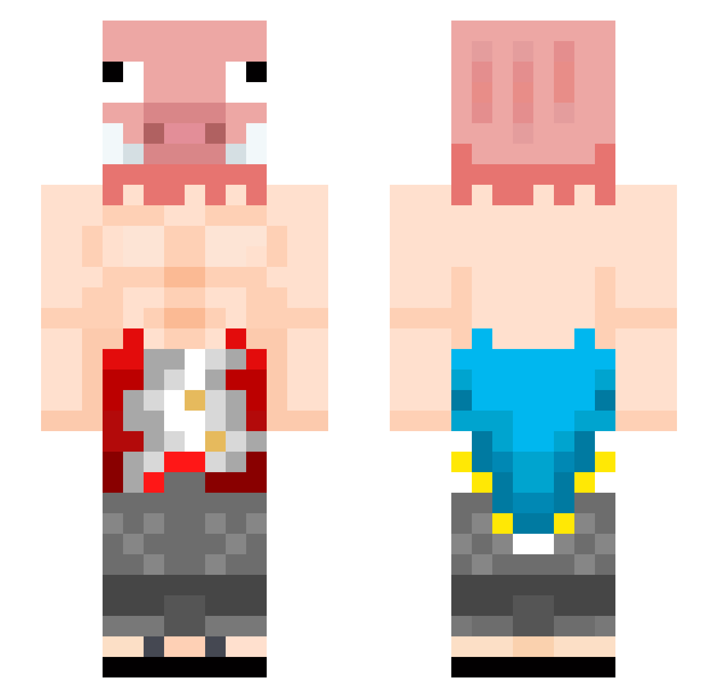 Zshii1 Minecraft skin, front and back view