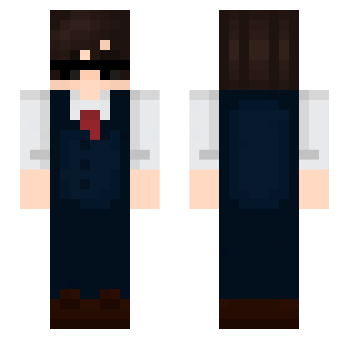 Steve302 Minecraft skin, front and back view