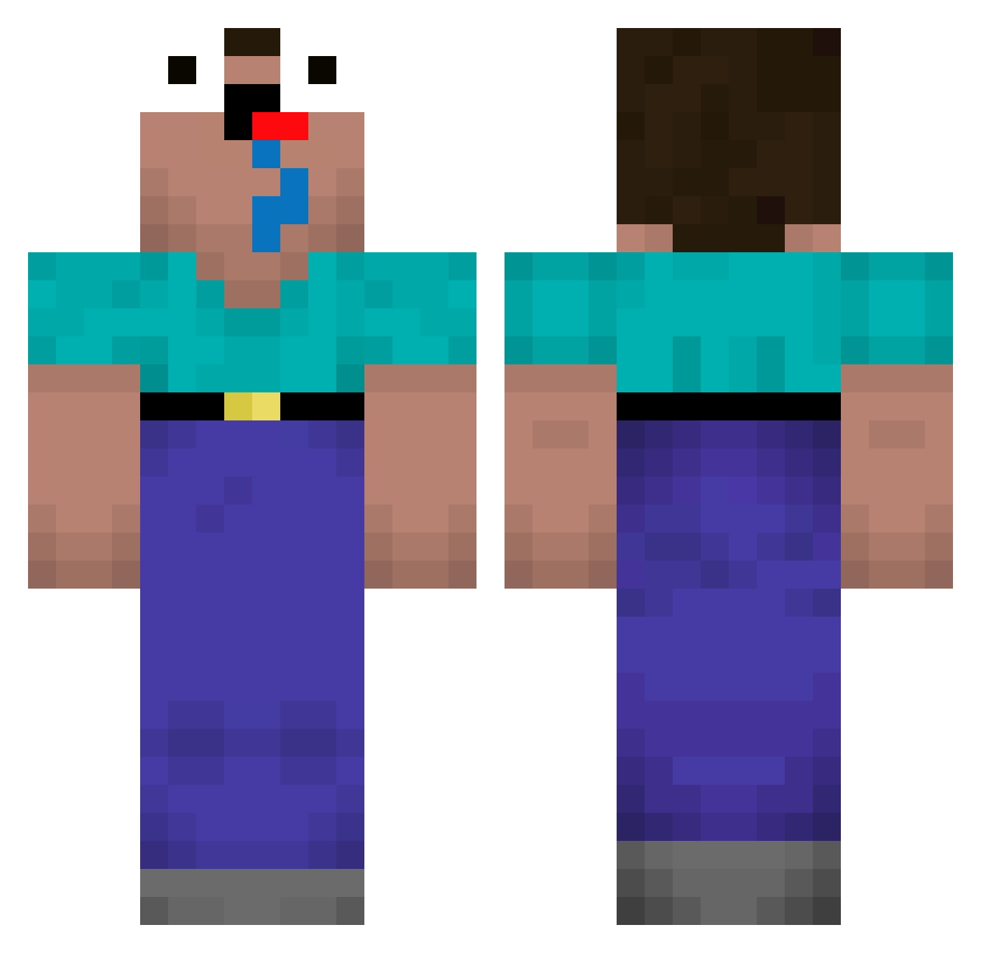 NAM1007 Minecraft skin, front and back view