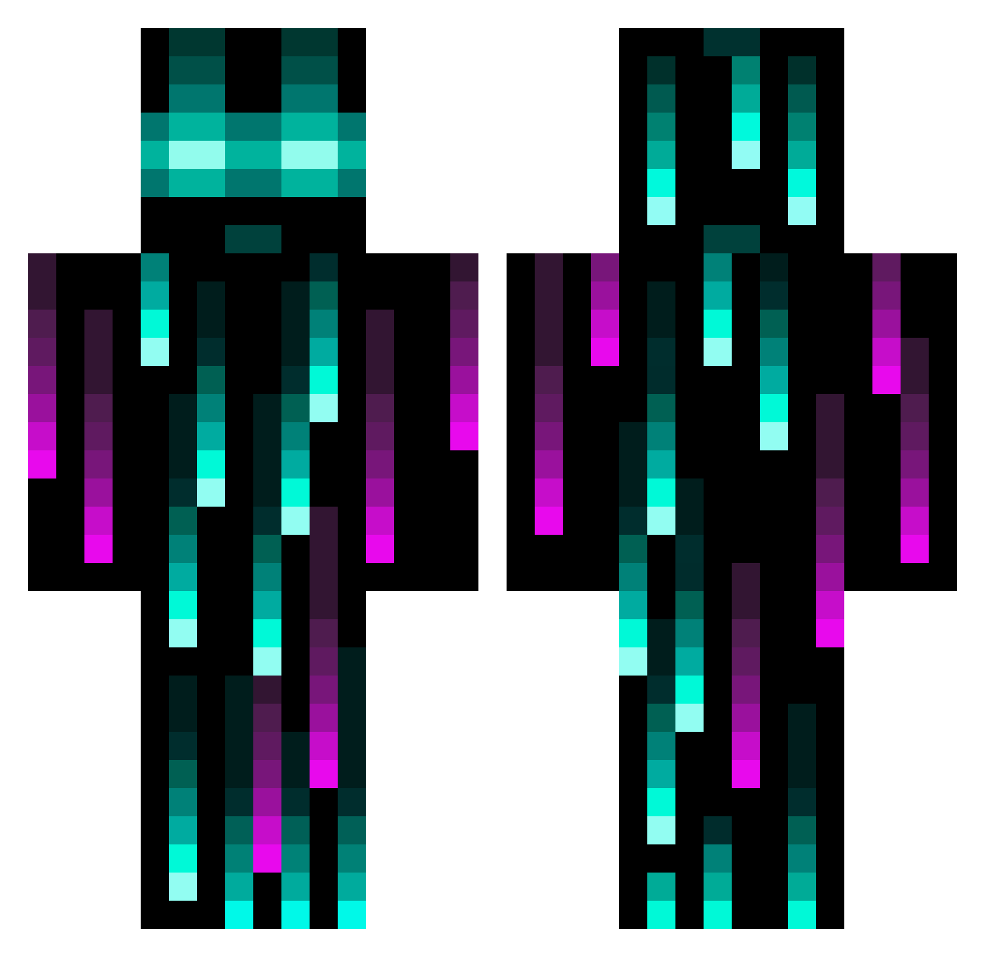 Underscore_ Minecraft skin, front and back view