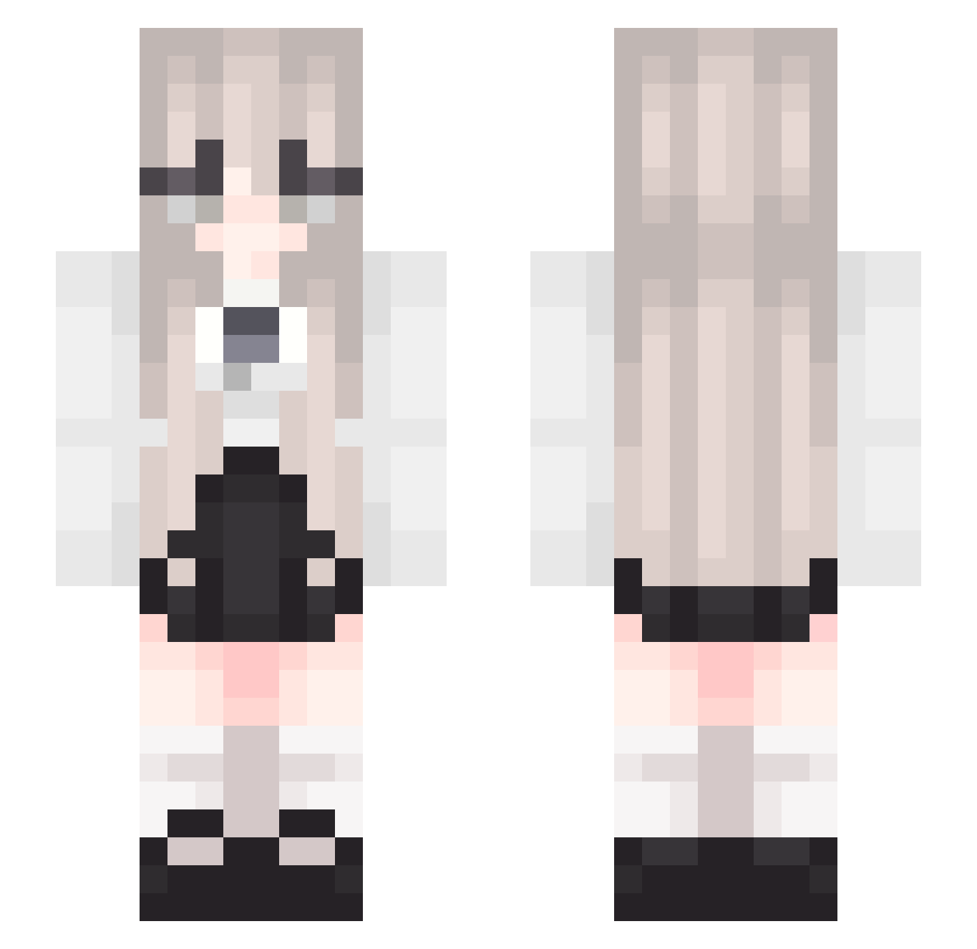 Susi_Cute Minecraft skin, front and back view