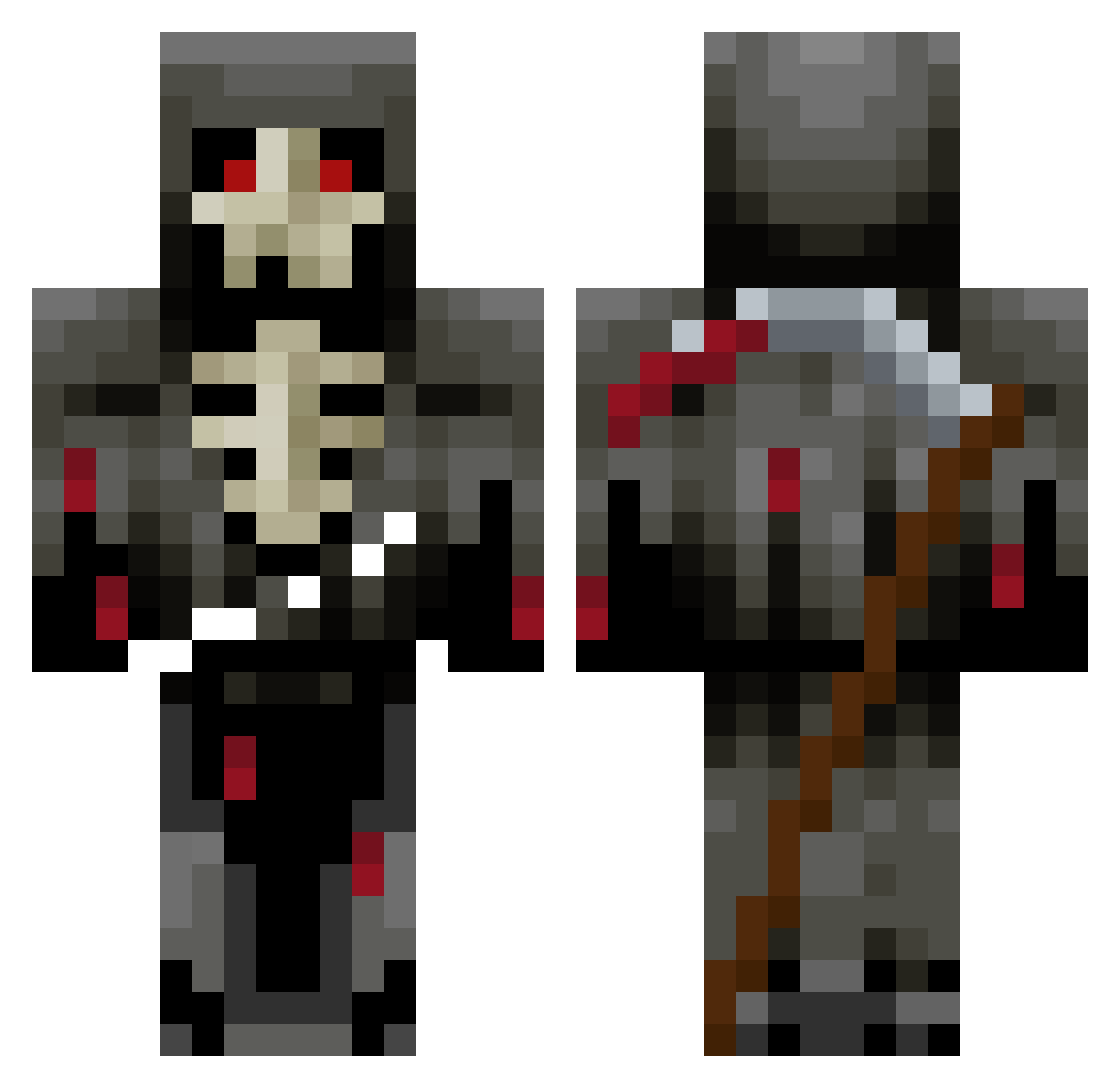 uvanp Minecraft skin, front and back view