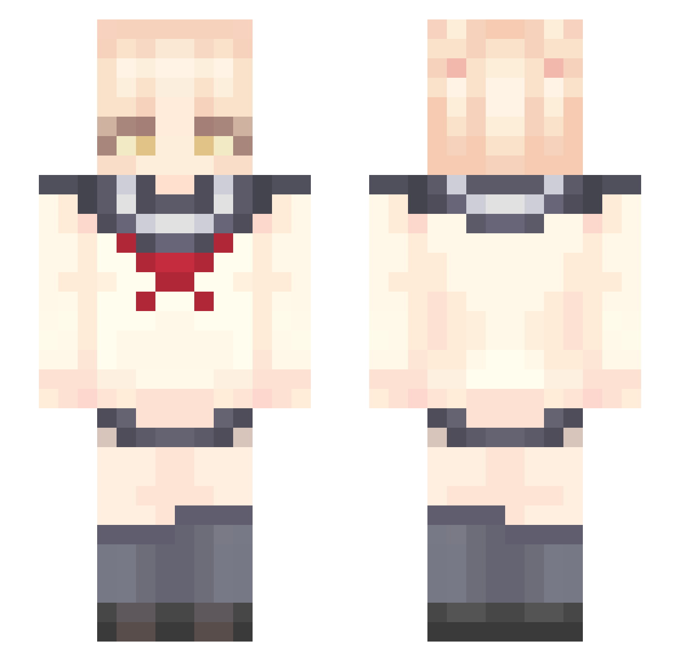 k4nr0ji Minecraft skin, front and back view