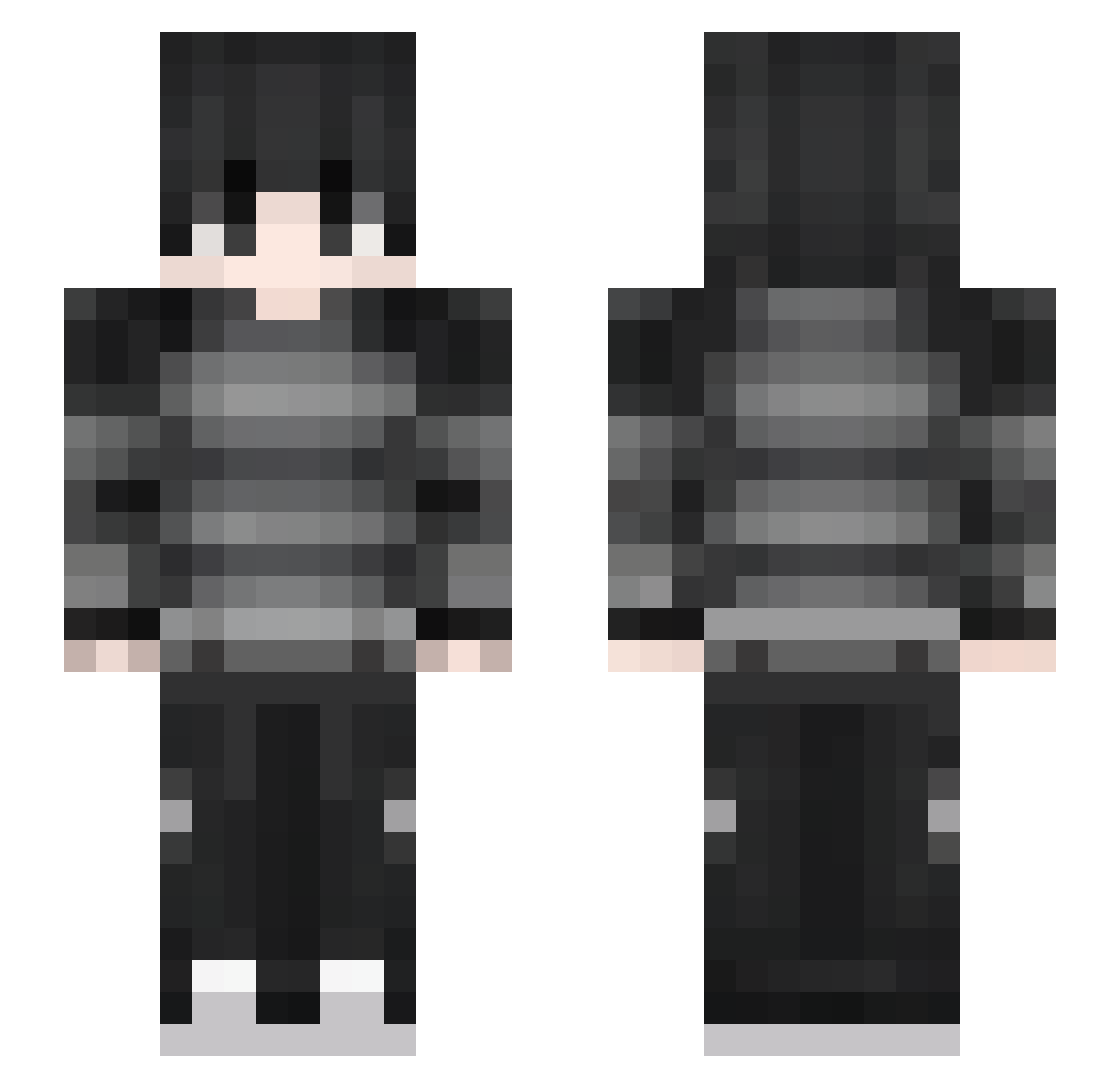 StrayFlair Minecraft skin, front and back view