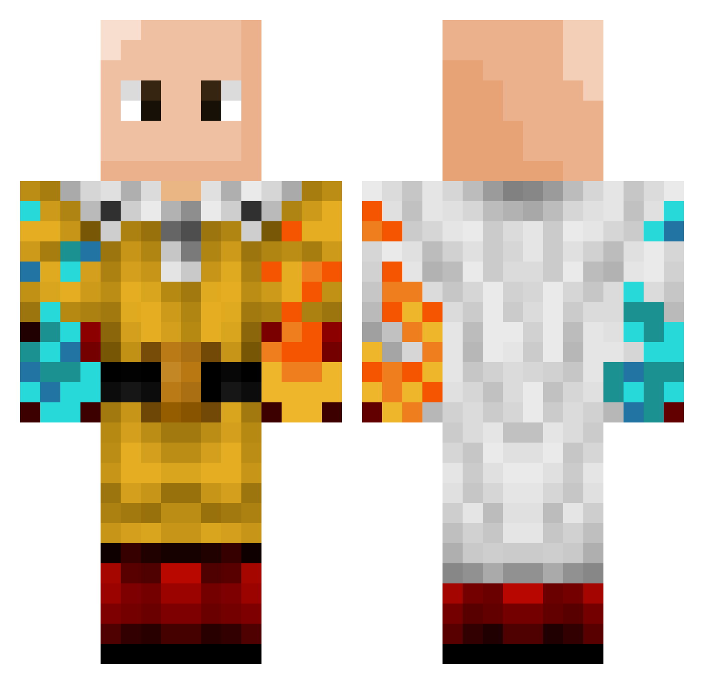 DeadMrtdh Minecraft skin, front and back view