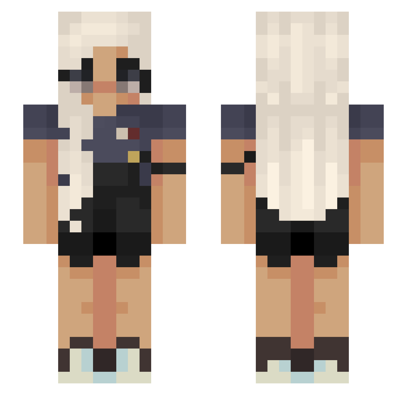 ThereseBlueport Minecraft skin, front and back view