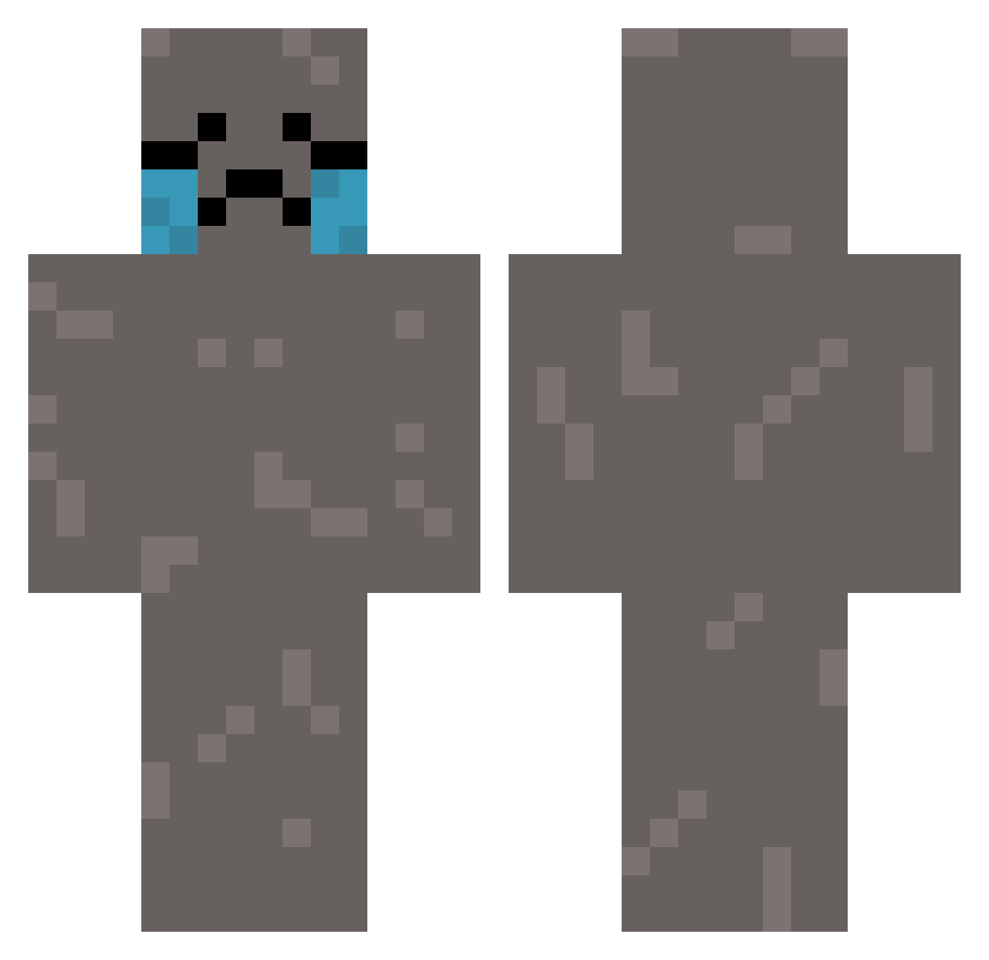 WizOfLosers Minecraft skin, front and back view