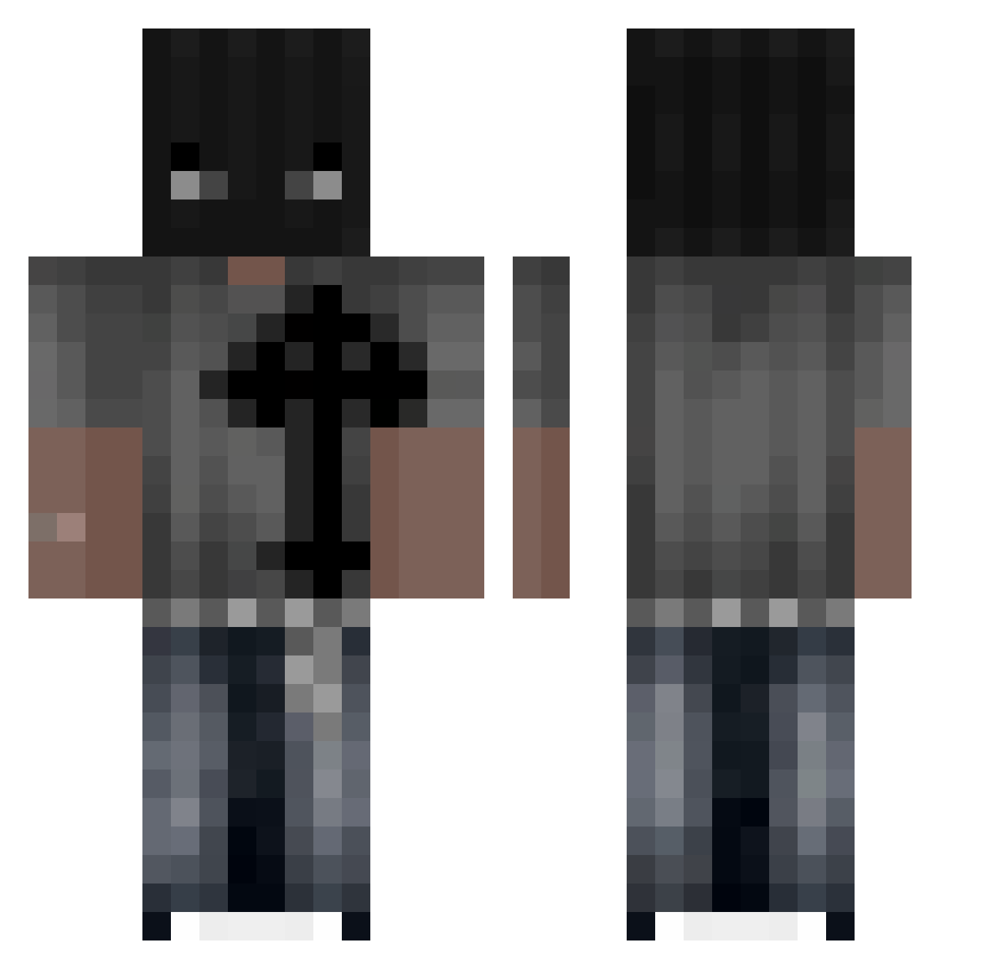 grabixon Minecraft skin, front and back view