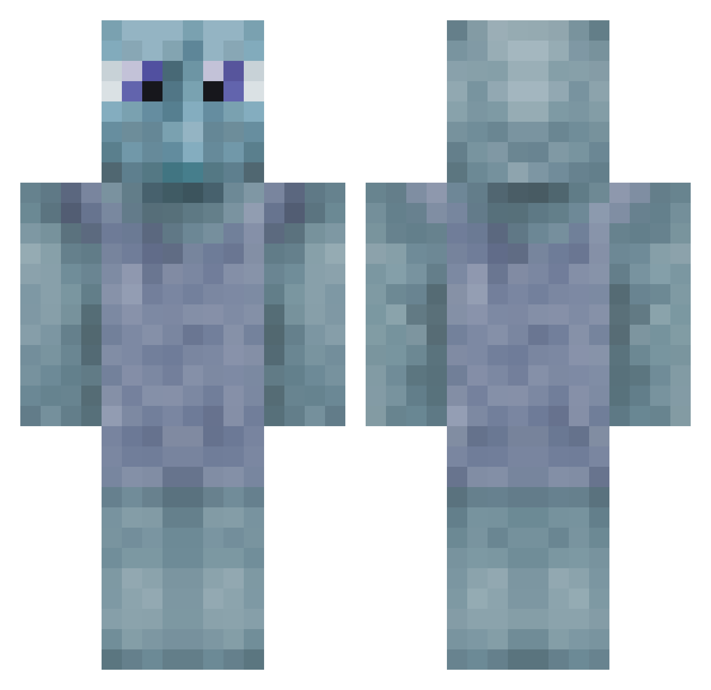 Diena Minecraft skin, front and back view