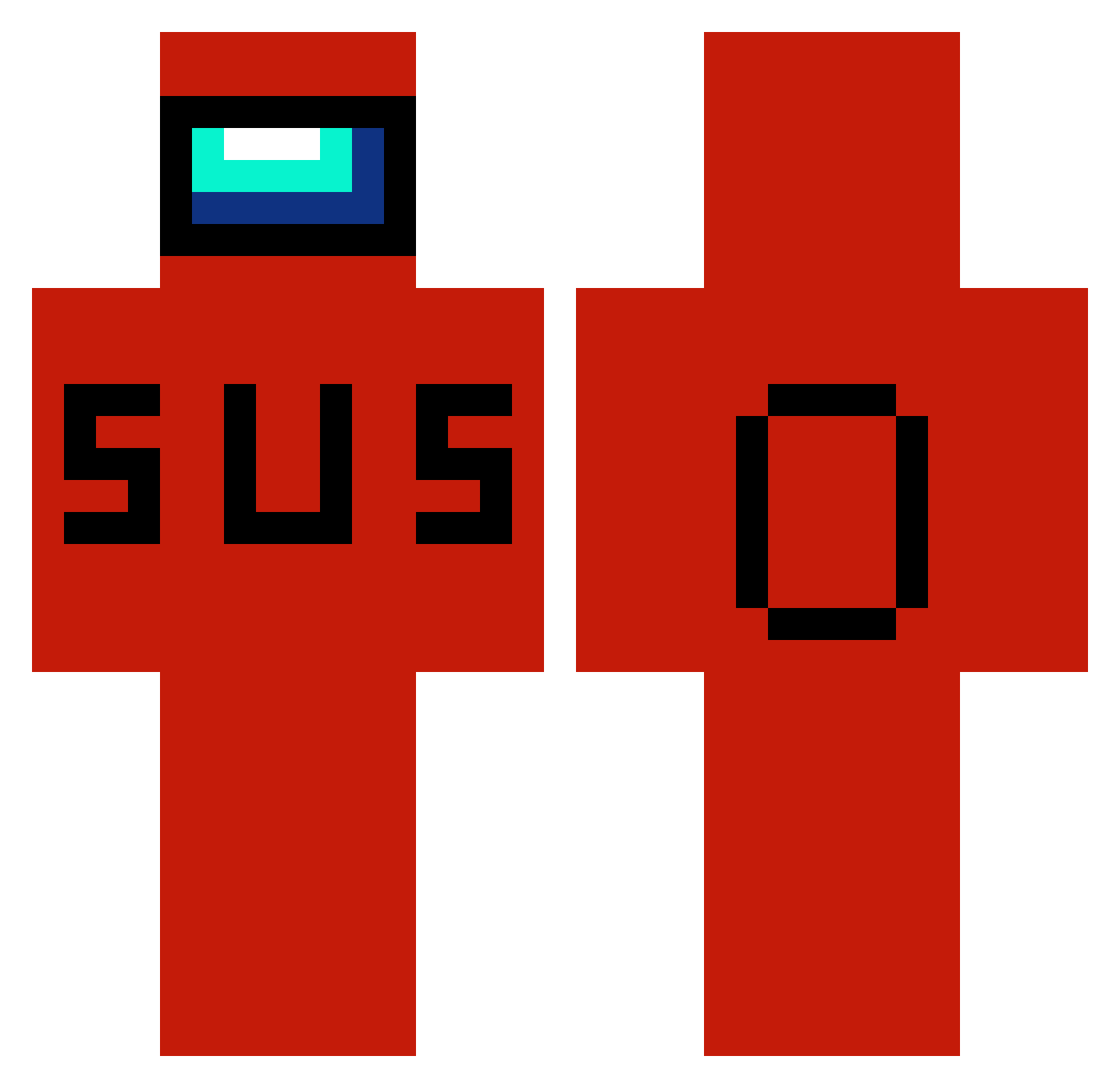 Dqzx Minecraft skin, front and back view