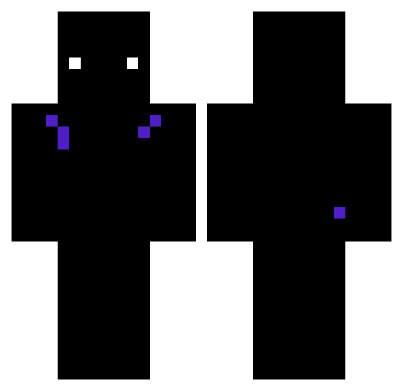 yooniTV Minecraft skin, front and back view