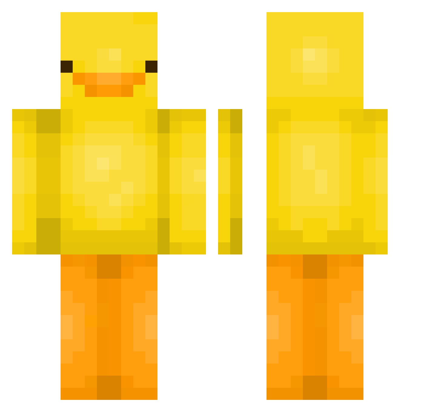Sutterbutter Minecraft skin, front and back view