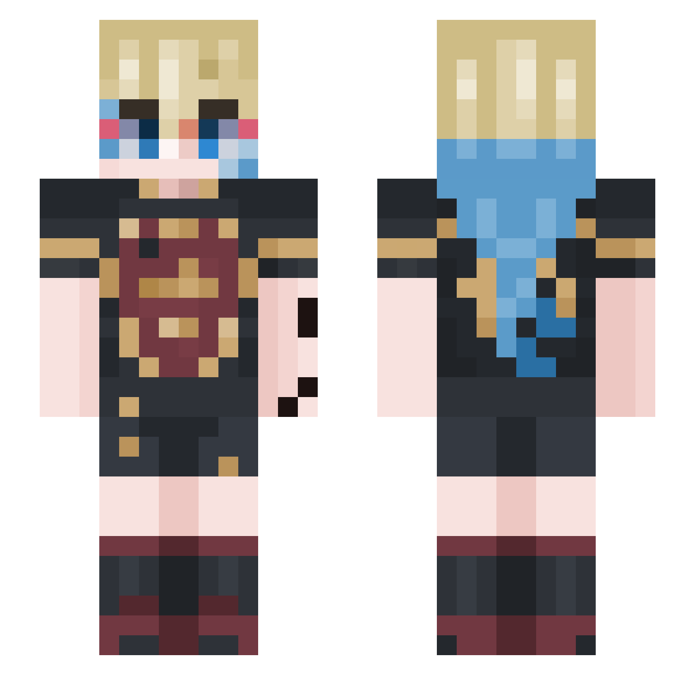 KingDoge345 Minecraft skin, front and back view