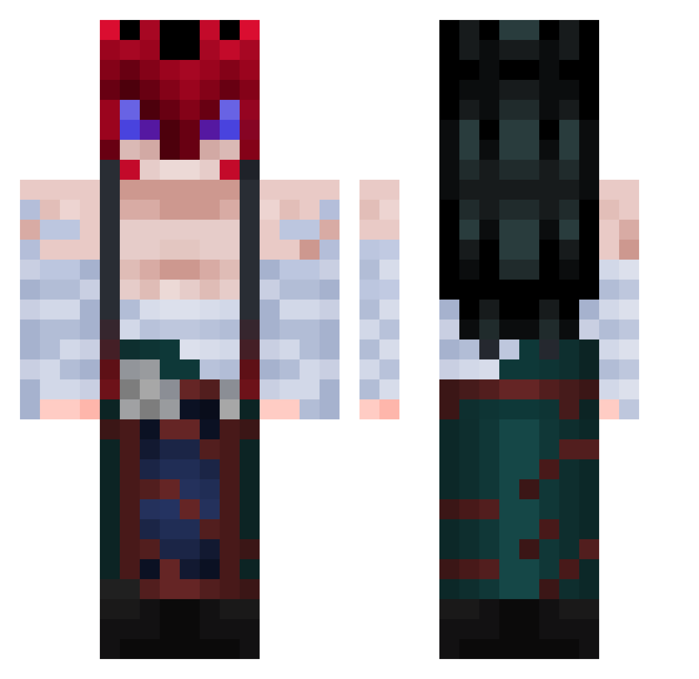Wargoos Minecraft skin, front and back view