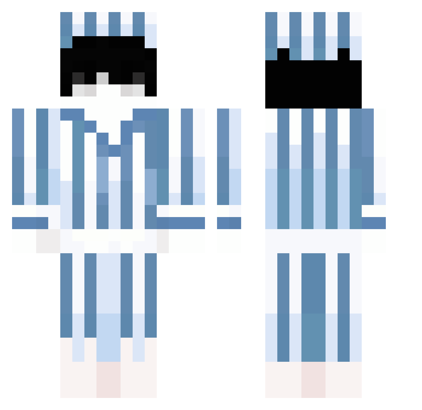 Iseedore Minecraft skin, front and back view