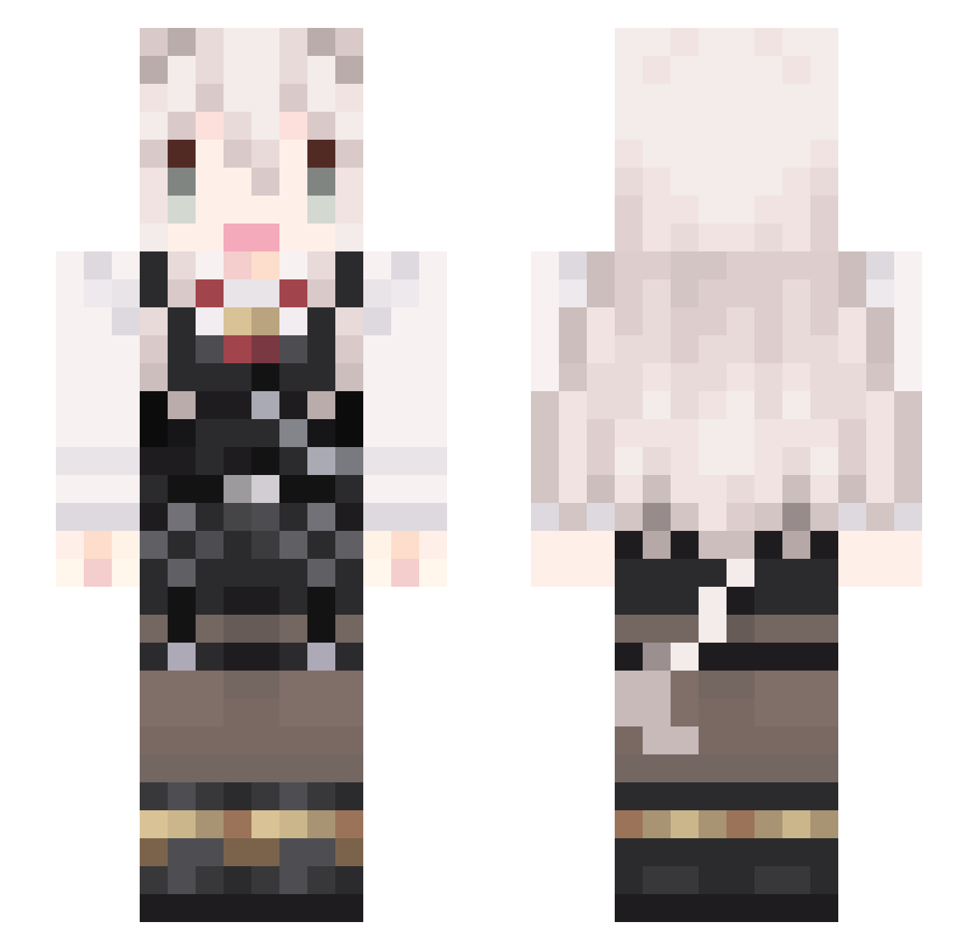 SherLooker Minecraft skin, front and back view