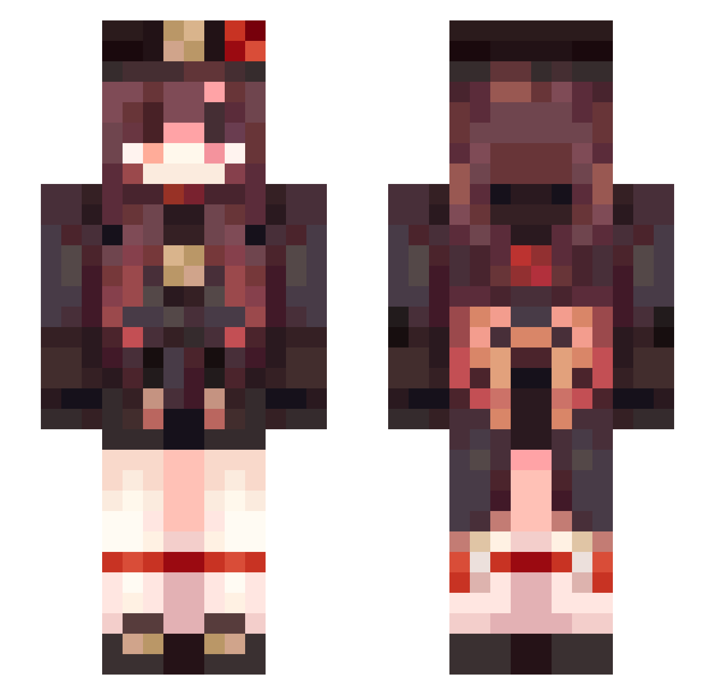 SolubleOwl Minecraft skin, front and back view