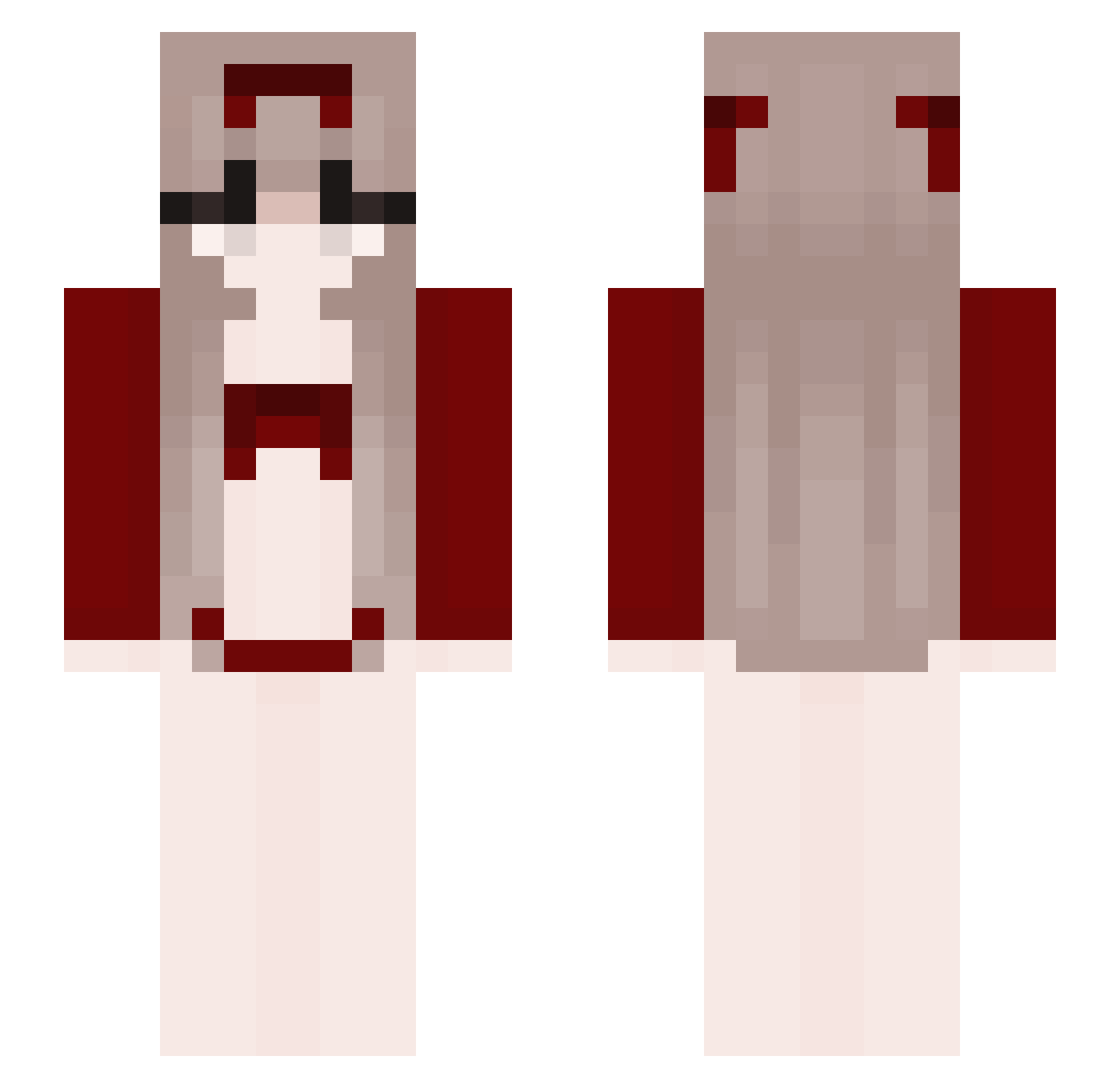 Shep128 Minecraft skin, front and back view