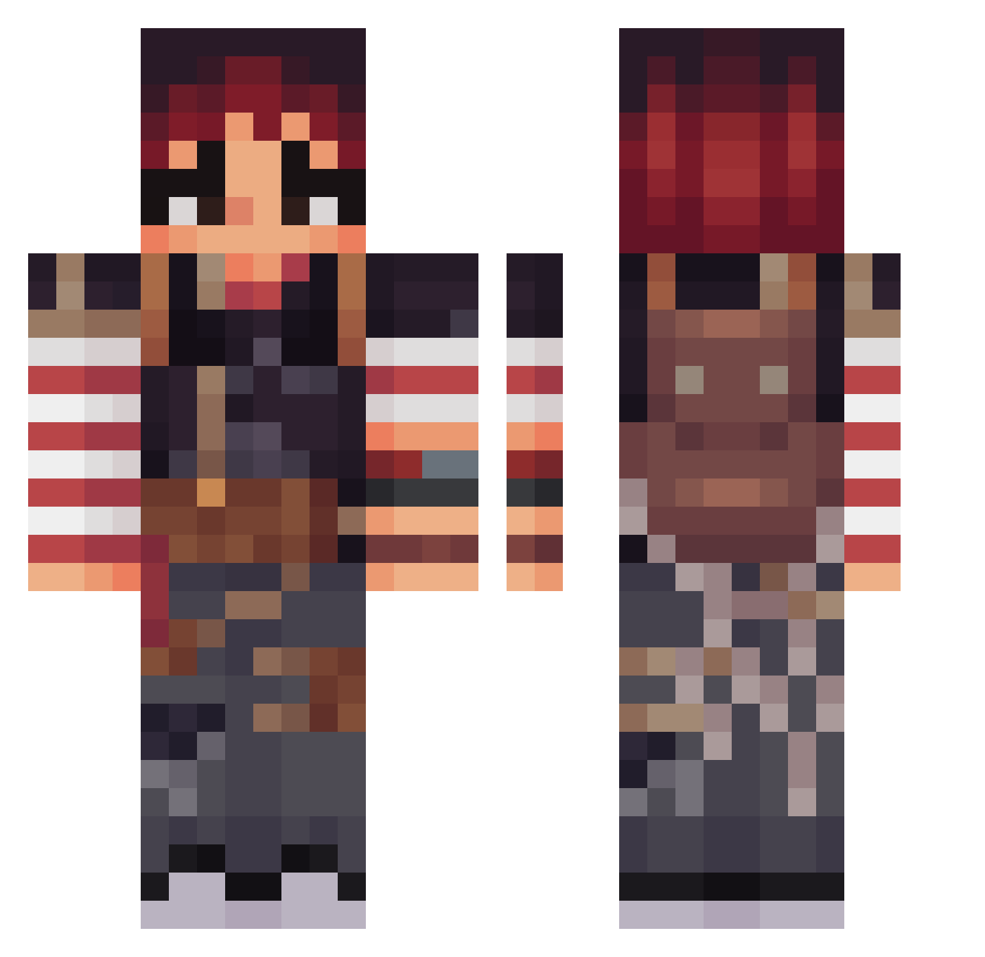 Iagotto Minecraft skin, front and back view