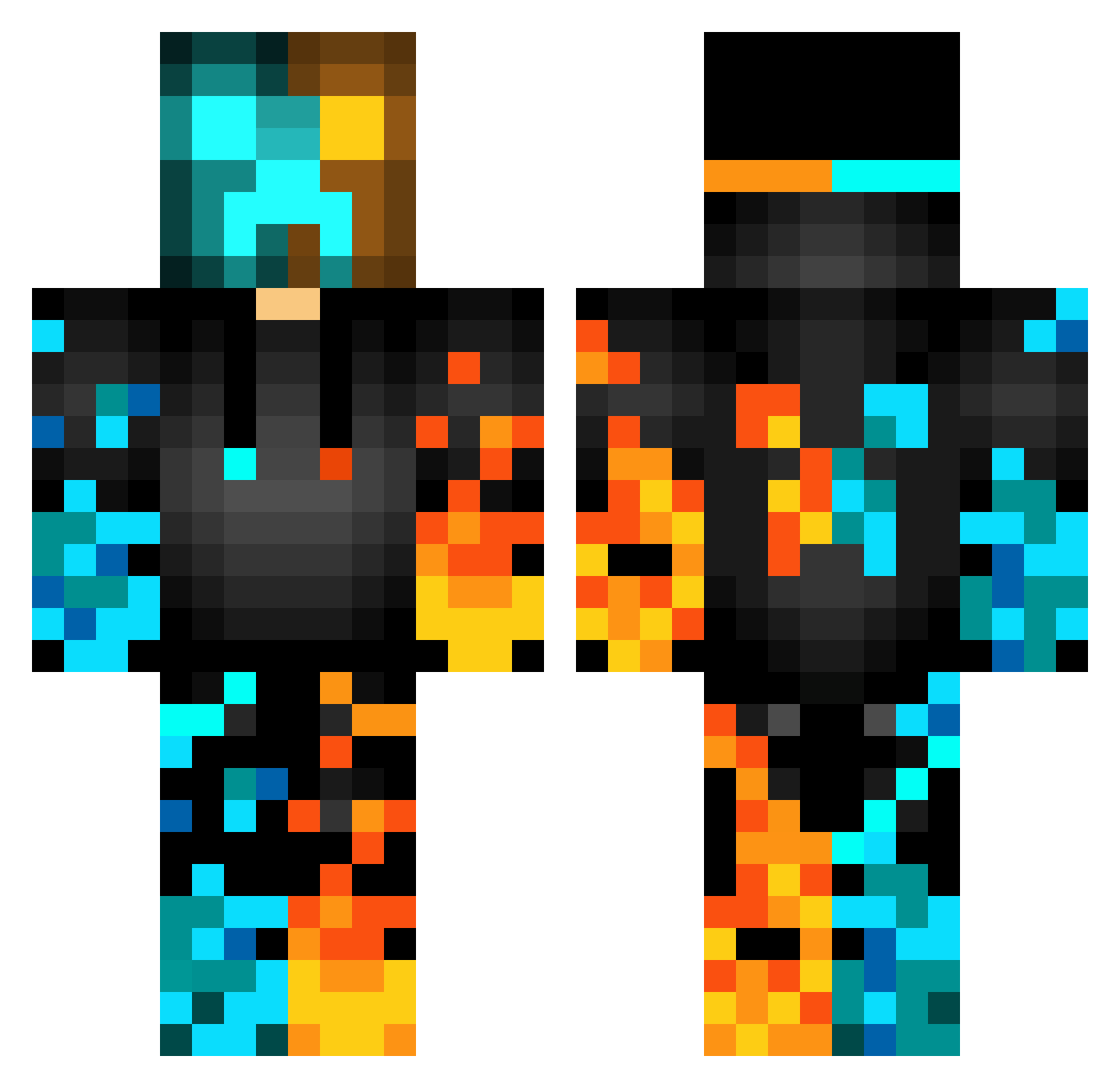 Quasarlegend123 Minecraft skin, front and back view