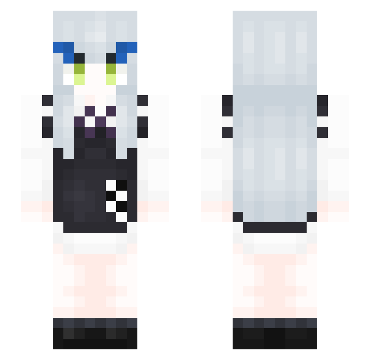 lce6 Minecraft skin, front and back view