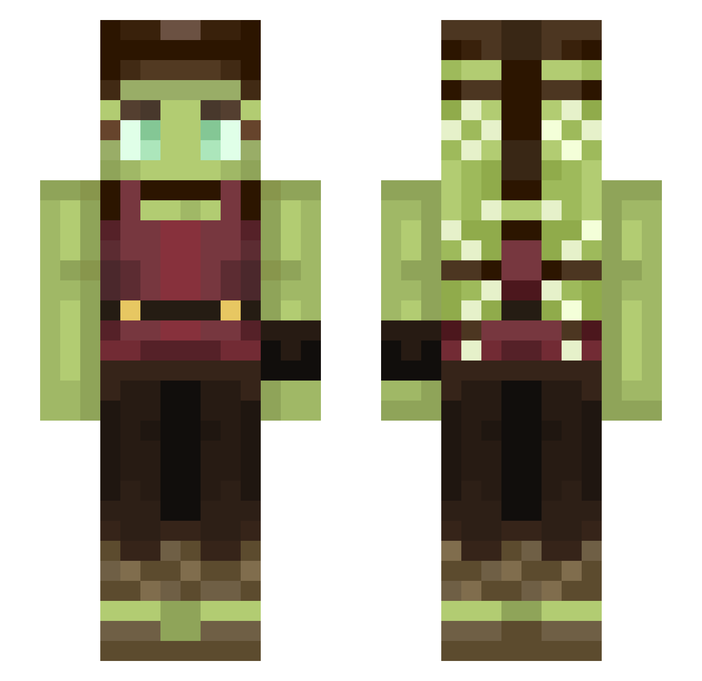 falesia Minecraft skin, front and back view