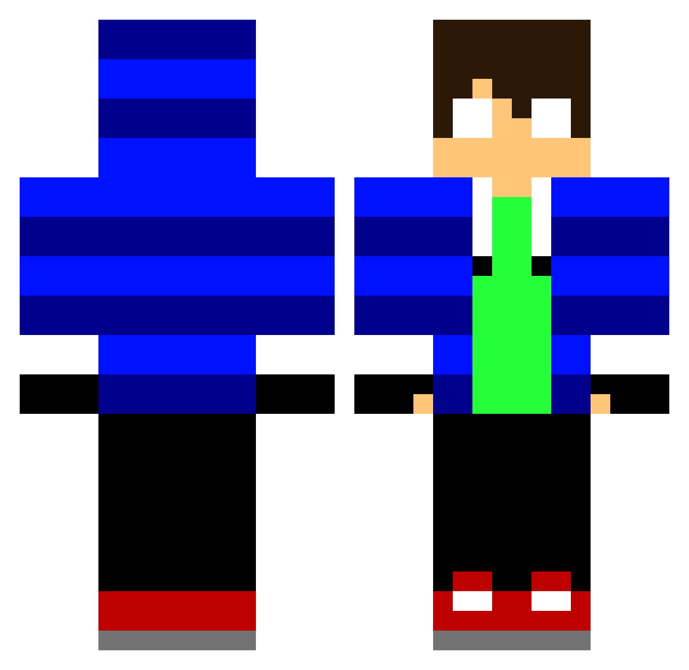 fajhsk Minecraft skin, front and back view