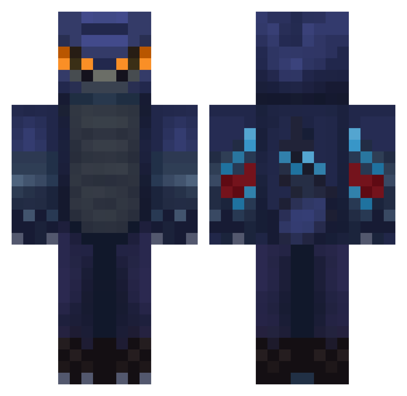 herbrin Minecraft skin, front and back view