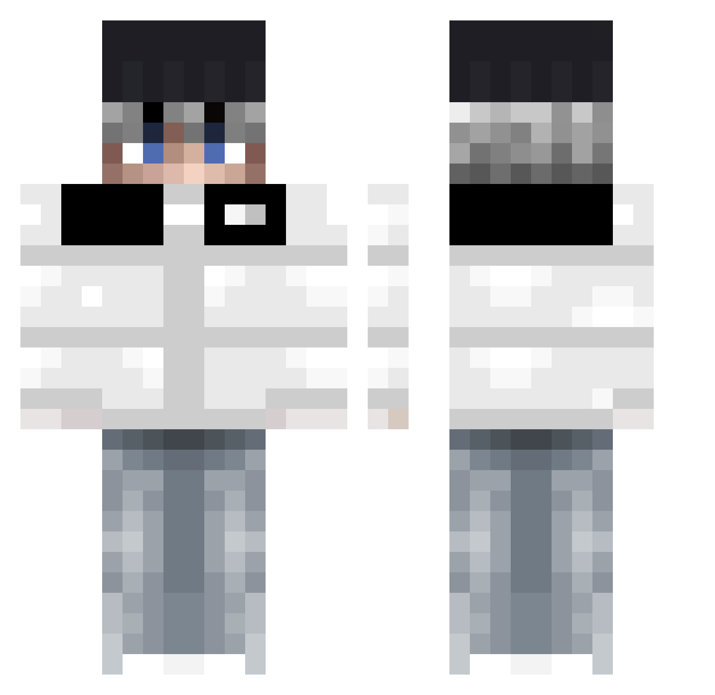 gasmodelo Minecraft skin, front and back view