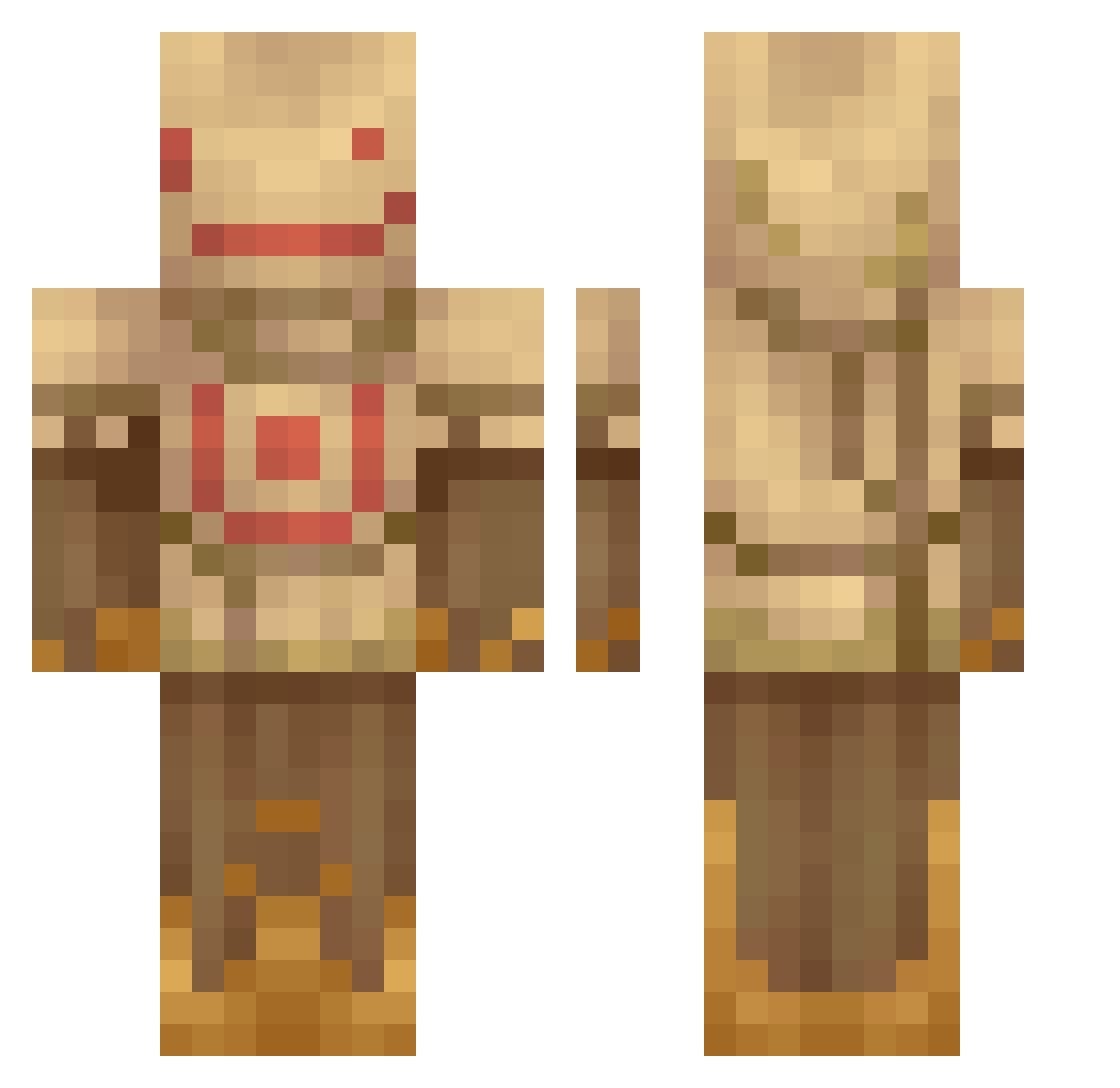 Jonbon3635 Minecraft skin, front and back view