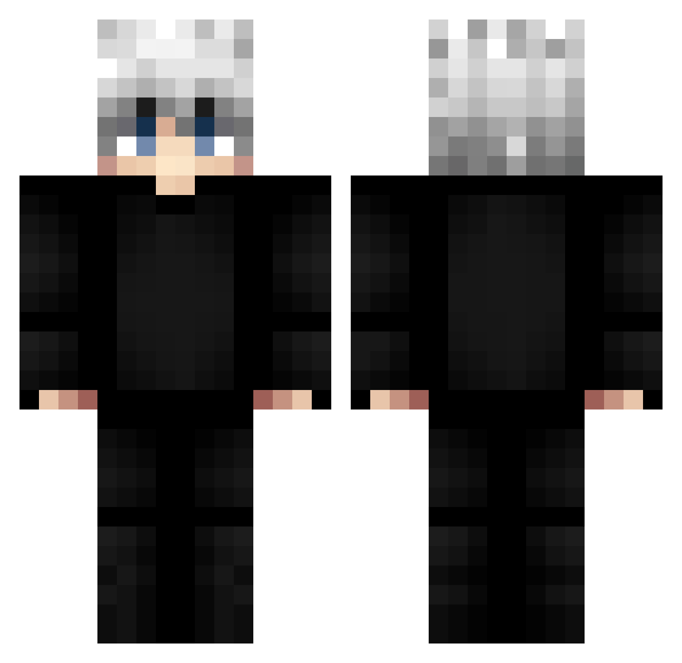 Quexar Minecraft skin, front and back view